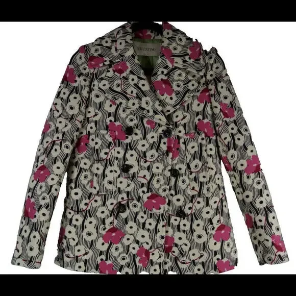 NEW Valentino Caban Printed Wool Blend Blazer Jacket - SZ 40 #DC267
